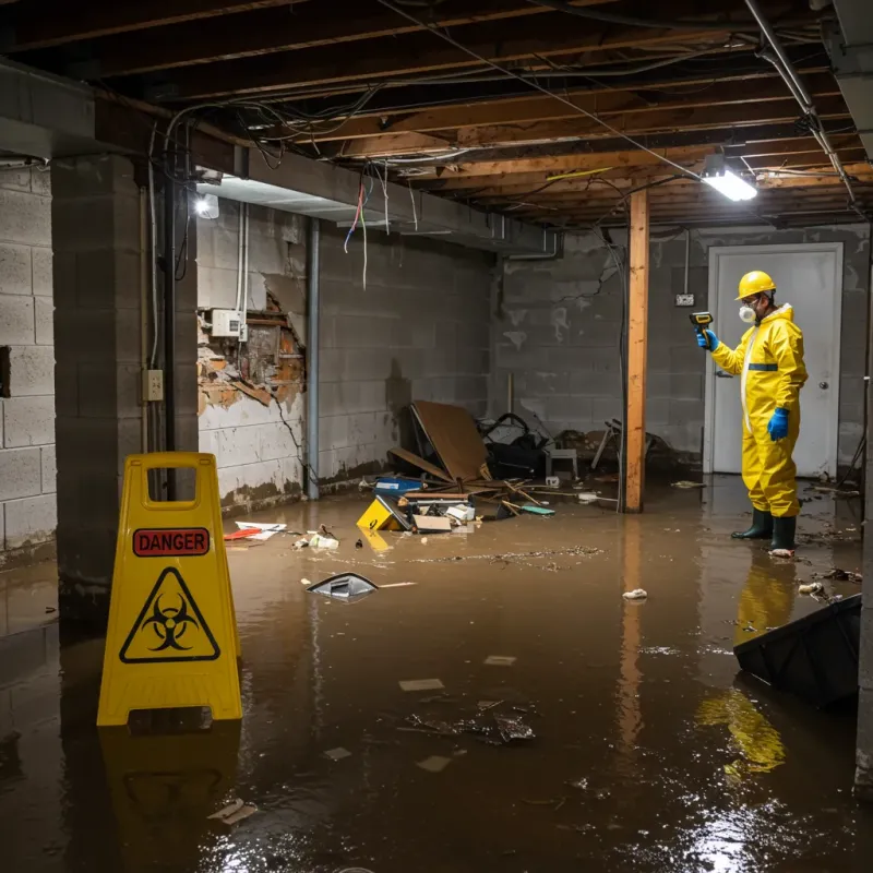 Flooded Basement Electrical Hazard in Roanoke Rapids, NC Property